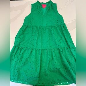 Lilly Pulitzer Vibrant Green Eyelet Tiered Sundress